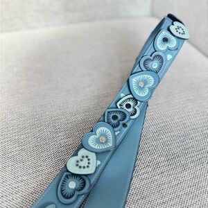 Coach Heart Applique Leather Novelty Interchangeable Bag Strap 29542 Blue